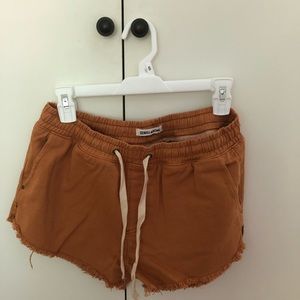 Billabong Yellow Denim String Elastic Shorts